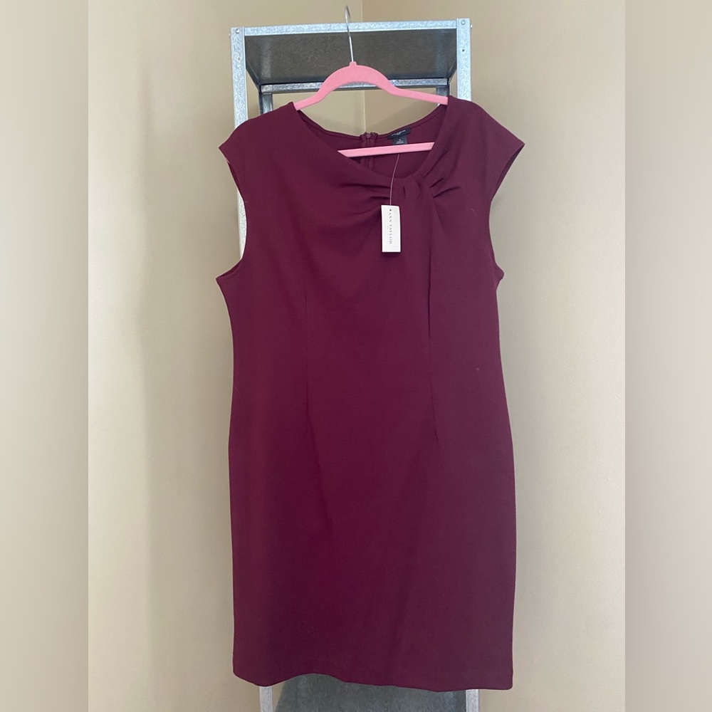 Ann Taylor Business Dress in Burgundy, Size 16 (NWT)